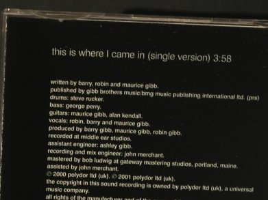 Bee Gees: This Is Where I Came In,1Tr.Promo, Polydor, UK, 2000 Typ: CD5" Best.-Nr.: 95735 Preis: 2,50 Euro