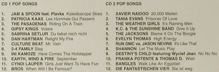 V.A.Pop Songs: 24 Tr., Sony, A, 99 Typ: 2CD Best.-Nr.: 96347 Preis: 7,50 Euro