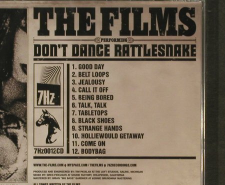 Films, The: Don't Dance Rattlesnake, FS-New, 7Hz Recordings(0012cd), ,  - CD - 96367 - 11,50 Euro