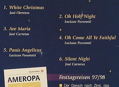 Carreras/Pavarotti - Ameropa: Die Weihnachts-CD,6Tr., Shape, Multimedia (T-1467), D, 1997 Typ: CDgx Best.-Nr.: 96471 Preis: 10,00 Euro