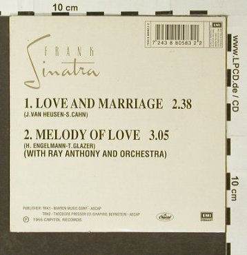 Sinatra,Frank: Love & Marriage/Melodie of Love, Capitol(), NL,Digi, 1955 - CD5inch - 96493 - 4,00 Euro