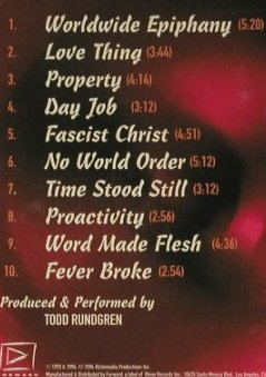 Rundgren,Todd / TR-I: No World Order Lite, Alchemedia(R2 71744), US, 1994 - CD - 96635 - 7,50 Euro