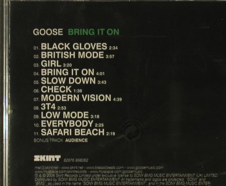 Goose: Bring It On, FS-New, Skint, EU, 2006 Typ: CD Best.-Nr.: 96735 Preis: 10,00 Euro