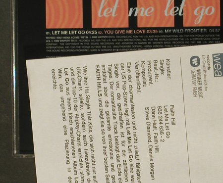 Hill,Faith: Let Me Let Go, Warner, D, 99 Typ: CD5" Best.-Nr.: 96765 Preis: 4,00 Euro