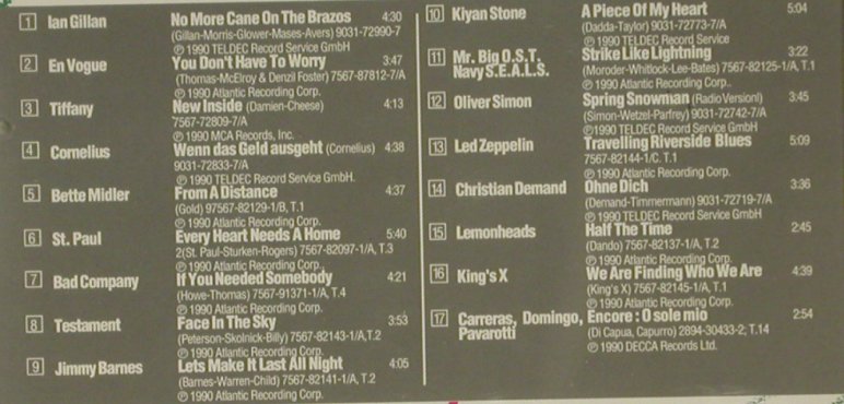 V.A.Hot on 45: November '90, 17 Tr., Teldec (1040), D, 90 Typ: CD Best.-Nr.: 96825 Preis: 7,50 Euro