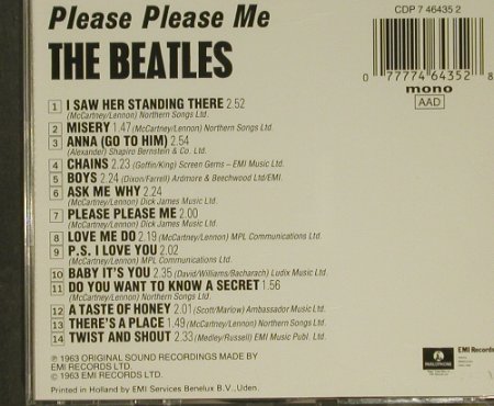 Beatles: Please Please Me '63, Mono, EMI (CDP 746435 2), NL Typ: CD Best.-Nr.: 97347 Preis: 10,00 Euro