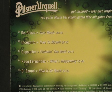 V.A.Pilsenser Urquell: Compilation No.1, 5 Tr.-Lim.Ed., Edel, D, 2005 Typ: CD5" Best.-Nr.: 97594 Preis: 2,50 Euro