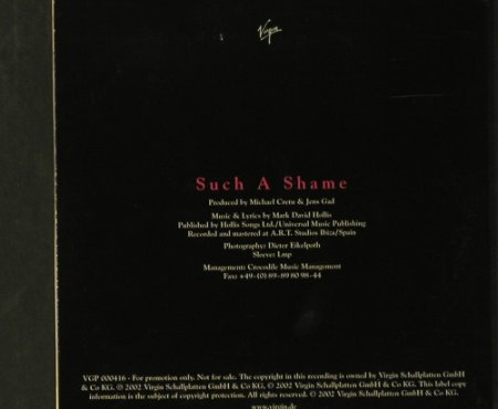 Sandra: Such a Shame,Promo,1Tr.Digi, Virgin, D, 2002 Typ: CD5" Best.-Nr.: 98009 Preis: 5,00 Euro