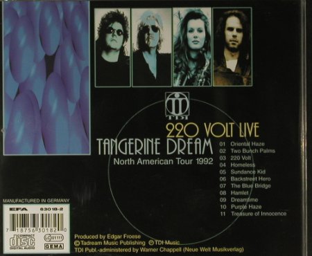 Tangerine Dream: 220 Volt live-NorthAmericanTour1992, TDI(018), D,  - CD - 98280 - 7,50 Euro