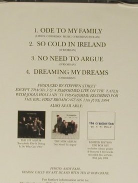 Cranberries: Ode To My Family+3, Island(), EU, 1994 - CD5inch - 98762 - 2,50 Euro