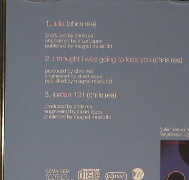Rea,Chris: Julia+2, EastWest (YZ 772 CD), D, 1993 Typ: CD5" Best.-Nr.: 98777 Preis: 2,50 Euro
