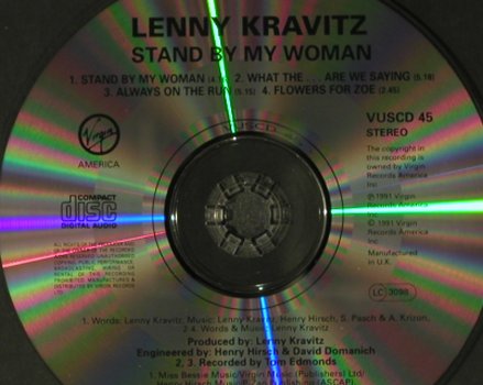 Kravitz,Lenny: Stand By My Woman+3, Virgin (VUSCD 45), UK, 1991 Typ: CD5" Best.-Nr.: 98851 Preis: 4,00 Euro