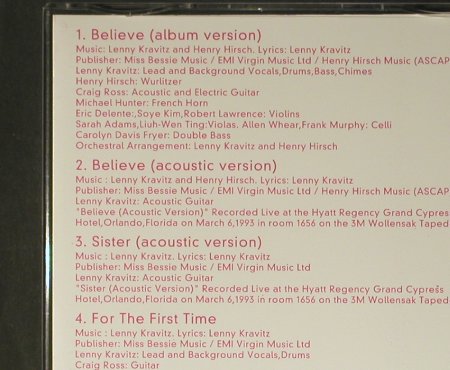 Kravitz,Lenny: Believe*2+2, Virgin, EU, 1993 Typ: CD5" Best.-Nr.: 98858 Preis: 4,00 Euro