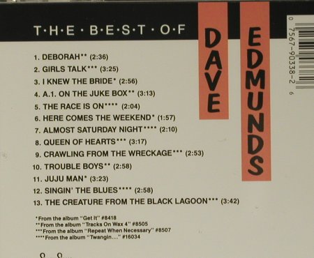 Edmunds,Dave: The Best Of, Swan Song (7567-90338-2), D, 1981 Typ: CD Best.-Nr.: 99087 Preis: 7,50 Euro