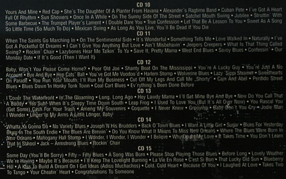 Armstrong,Louis: Same, BoxSet, History/Tim (204513), D Typ: 15CD Best.-Nr.: 99234 Preis: 17,50 Euro