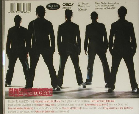 Viva Voce-a Cappella Boyband: Singsucht, FS-New, Chaos(CACD8266), EU, 2006 - CD - 99453 - 10,00 Euro