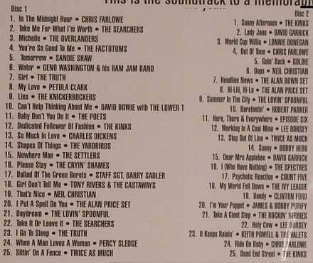 V.A.1966: The Soundtrack, FS-New, Castle (CMEDD 705), EU, 2003 Typ: 2CD Best.-Nr.: 99530 Preis: 10,00 Euro