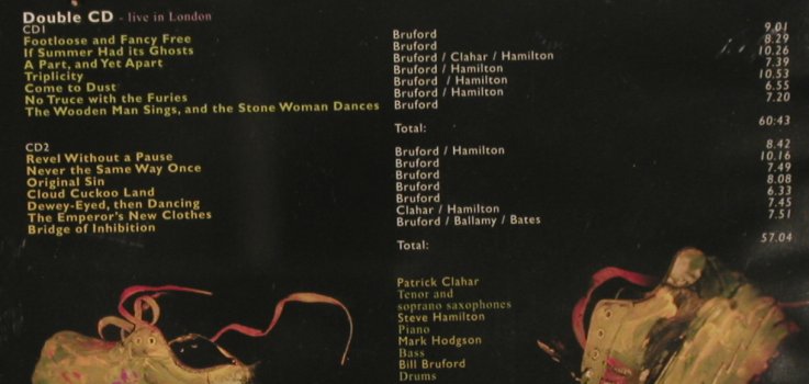 Bruford's Earthworks,Bill: Footloose and Fancy Free, Summerfold Rec.(BBSF005cd), , 2002 - 2CD - 80240 - 10,00 Euro