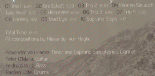 von Hagke,Alexander: Loreley, Digi, FS-New, Enja (ENJ-9709), EU, 2011 Typ: CD Best.-Nr.: 80849 Preis: 10,00 Euro