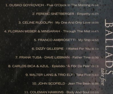 V.A.Ballads: 5-Take Five, FS-New, Enja (ENJ-9505 2), D, 2006 Typ: CD Best.-Nr.: 80883 Preis: 5,00 Euro