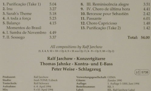 Jarchow Trio,Ralf: Momentos do Brasil, RJL (RJL 3), D, 1994 Typ: CD Best.-Nr.: 81420 Preis: 7,50 Euro