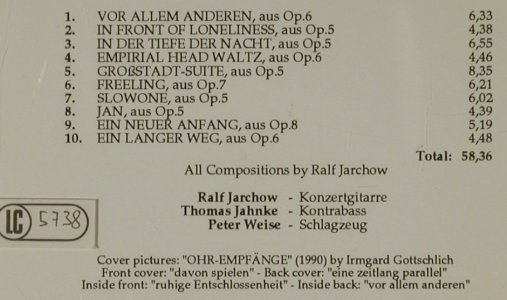 Jarchow Trio,Ralf: Vor allem Anderen, RJL(RJL 1), D, 1994 - CD - 81421 - 7,50 Euro