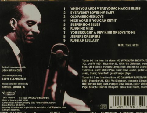 Dickenson,Vic: Nice Work, Vanguard/ZYX (VCD 79610-2), D, 1999 Typ: CD Best.-Nr.: 81597 Preis: 7,50 Euro