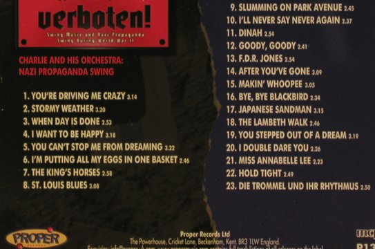 Charlie and his Orchestra: Nazi Propaganga Swing, Proper(P1322), UK, 2003 - CD - 81656 - 9,00 Euro
