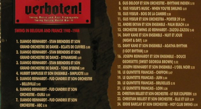 V.A.Swing in Belgium&France 1940-44: Django Reinhardt...Eddie Barclay et, Proper(P1324), UK, 2003 - CD - 81662 - 7,50 Euro