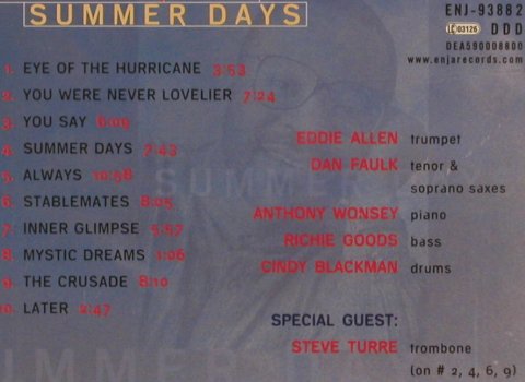 Allen Quintet,Eddie: Summer Days, Enja(ENJ-93882), D, 2000 - CD - 82173 - 6,00 Euro