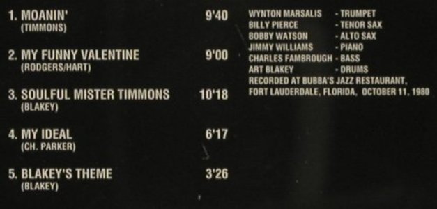 Blakey,Art & Jazz Messengers: Moanin', JTM(8119), P, 1993 - CD - 82351 - 10,00 Euro