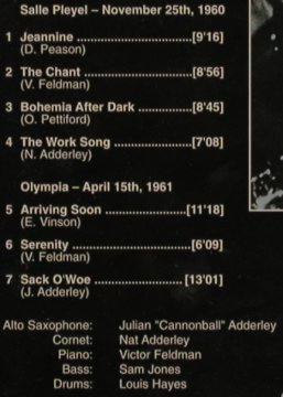 Cannonball Adderley, J.: Salle Pleyel,Nov25th,960,Olympia, Delta(), SACDhybrid, 2003 - CD - 82368 - 10,00 Euro