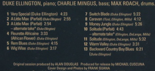 Ellington,Duke: Money Jungle(62), Blue Note, , 1987 Typ: CD Best.-Nr.: 82374 Preis: 7,50 Euro