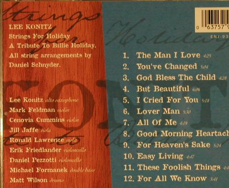 Konitz,Lee: Strings For Holiday, Enja (ENJ-9304 2), D, 1996 Typ: CD Best.-Nr.: 82394 Preis: 6,00 Euro