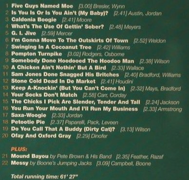 Jordan,Louis: Saxa-Woogie, Jazz Greats, EU, 1996 Typ: CD Best.-Nr.: 82409 Preis: 7,50 Euro