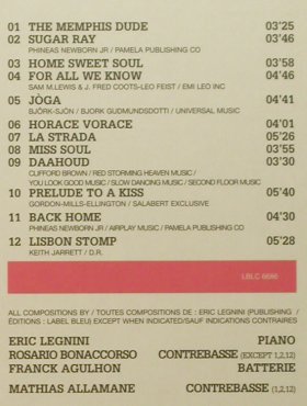Legnini Trio,Eric: Miss Soul, Label Bleu(), EU, 2005 - CD - 82412 - 10,00 Euro
