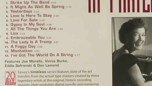 McPartland,Marian: Timeless, Savoy Jazz(), US, 2002 - CD - 82417 - 7,50 Euro