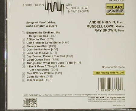 Previn,Andre with M.Lowe,Ray Brown: Uptown, Telarc(CD-83303), D, 1990 - CD - 82441 - 11,50 Euro
