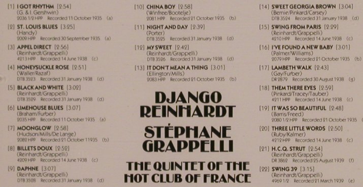 Reinhardt,Django / St.Grappelli: Swing from Paris, ASV(), UK, 1990 - CD - 82444 - 9,00 Euro
