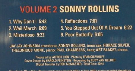 Rollins,Sonny: Volume Two, Blue Note Time Live(TL 646/4/2), , 1987 - CD - 82449 - 9,00 Euro
