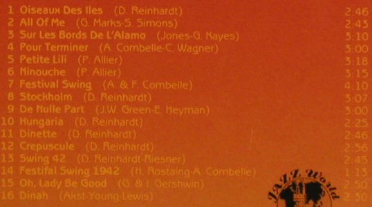 Reinhardt,Django: Et le Quintette d.hot Club d.France, Jazz World(JW 77019/20), Vol 1 & 2, 1988 - CDx2 - 82450 - 7,50 Euro