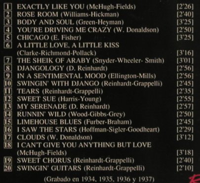 Reinhardt,Django: Quintette Du Hot Club De France, RockinChair(), CH,  - CD - 82451 - 7,50 Euro
