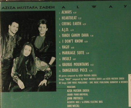 Zadeh,Aziza Mustafa: Always, Columbia (473885 2), A, 1993 Typ: CD Best.-Nr.: 82466 Preis: 7,50 Euro