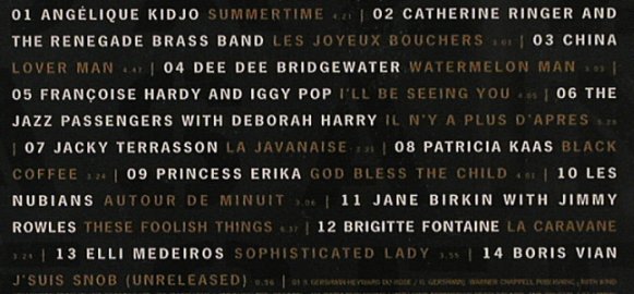 V.A.Jazz A Saint Germain: Angelique Kidjo...Boris Vian,14 Tr., Virgin, NL, 1997 Typ: CD Best.-Nr.: 82493 Preis: 7,50 Euro