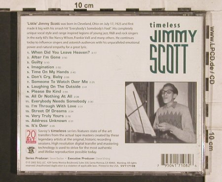 Scott,Jimmy: Timeless, Savoy Jazz (SVY 17108), US, 2002 Typ: CD Best.-Nr.: 83329 Preis: 6,00 Euro