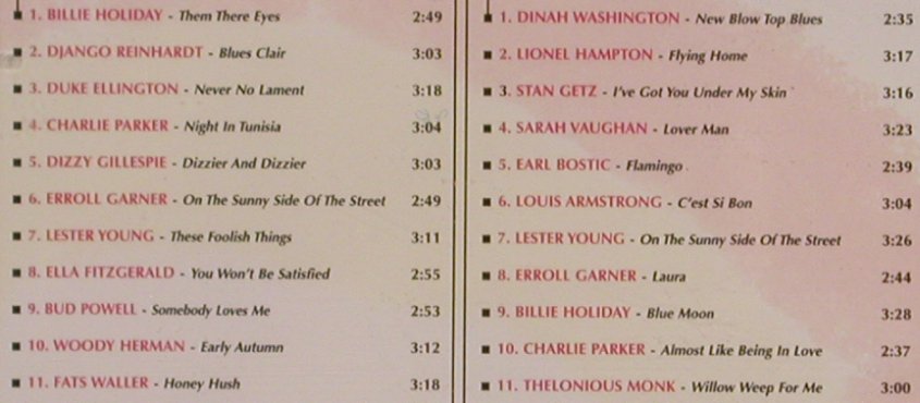 V.A.Jazz Reference - Best of: Billie Holiday...Duke Ellington, Dreyfus, FS-New (FDM36756-2), F, 40 Tr., 2003 Typ: 2CD Best.-Nr.: 83466 Preis: 10,00 Euro