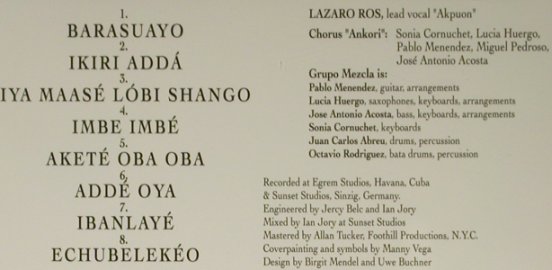 Lazaro Ros & Mezcla: Cantos, Intuition(), D, 1992 - CD - 84081 - 7,50 Euro