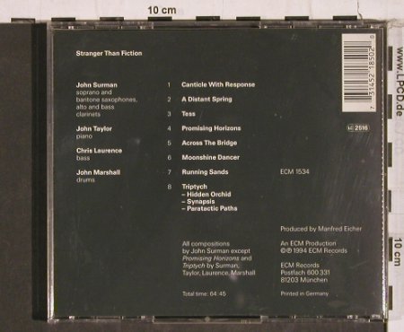 Surman Quartet,John: Stranger Than Fiction, ECM (1534), D, 1994 Typ: CD Best.-Nr.: 84440 Preis: 7,50 Euro