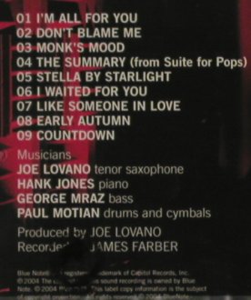 Lovano,Joe: Im All for You-BalladSongbook, Blue Note(), EU,FS-New, 2004 - CD - 91022 - 10,00 Euro