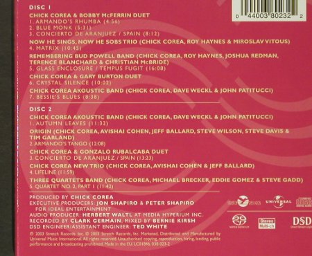 Corea,Chick: Rendezvous In New York, Digi, SACD, Scretch(038 023-2), EU, 2003 - 2CD - 92382 - 12,50 Euro